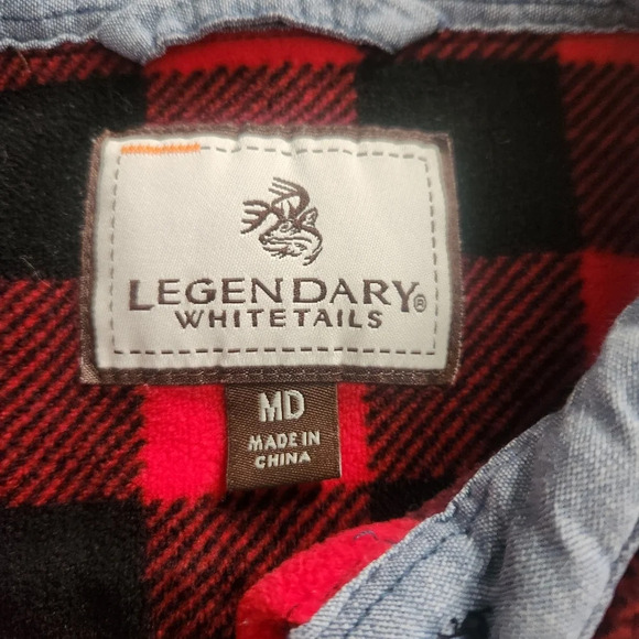 Legendary Whitetails Red Black Checked Plaid Flannel Sirt Size Medium - Picture 6 of 7